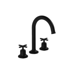 VitrA Matt Black 3-Hole Basin Mixer Deck Mounted - VTTS3020