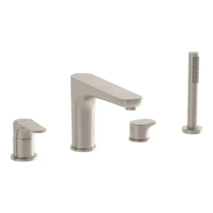 VitrA 4Hole Bath Shower Mixer Brushed Nickel VTTB4016