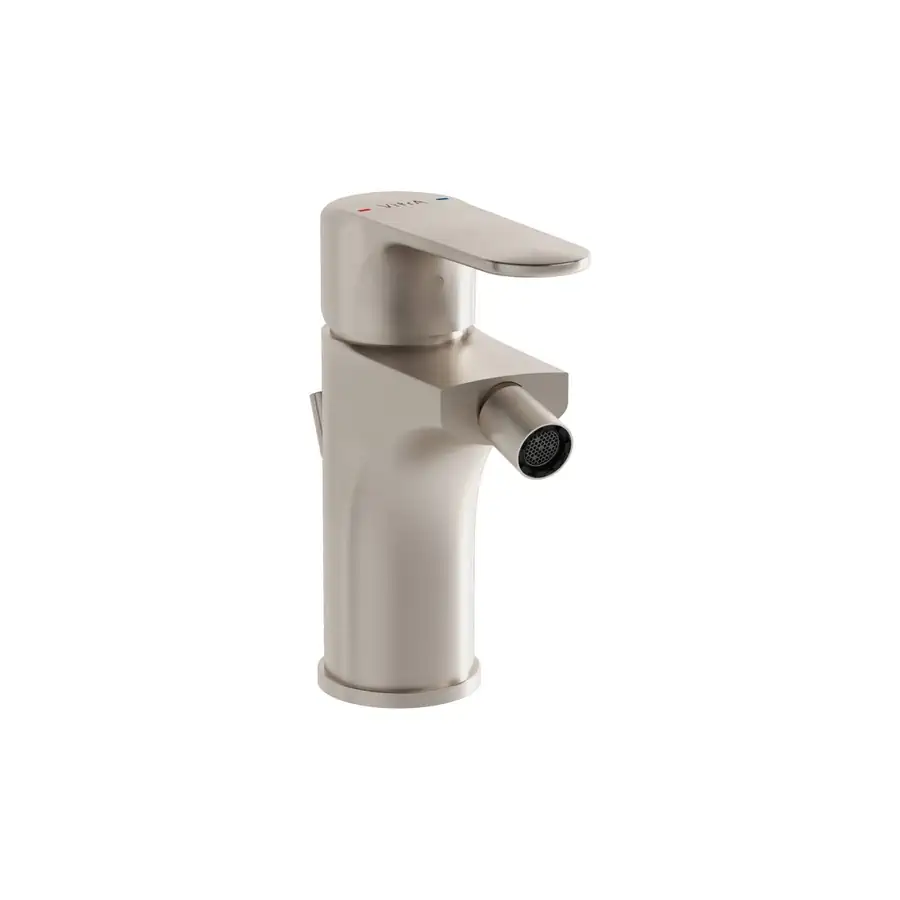 VitrA Brushed Nickel Bidet Mixer Deck Mounted Washbasin - VTTS1462