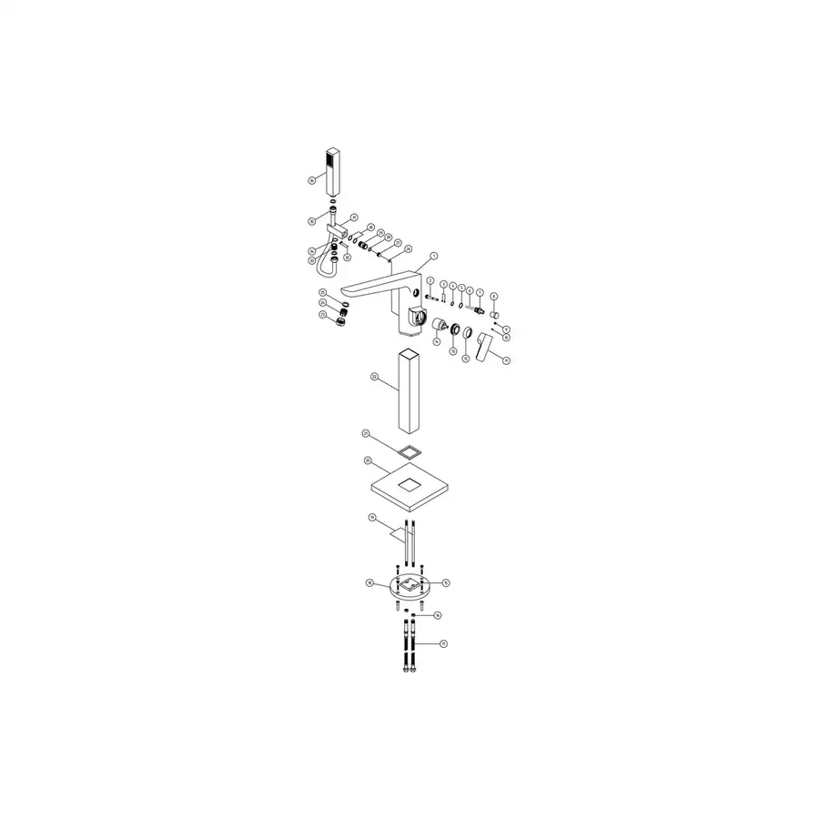 Modish Floor Standing Mixer DITB1160 High Pressure Matt Black - Image 2