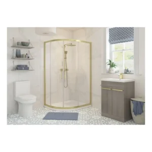 RefleXion 2 Door Offset Quadrant DIEO1044 Brushed Brass
