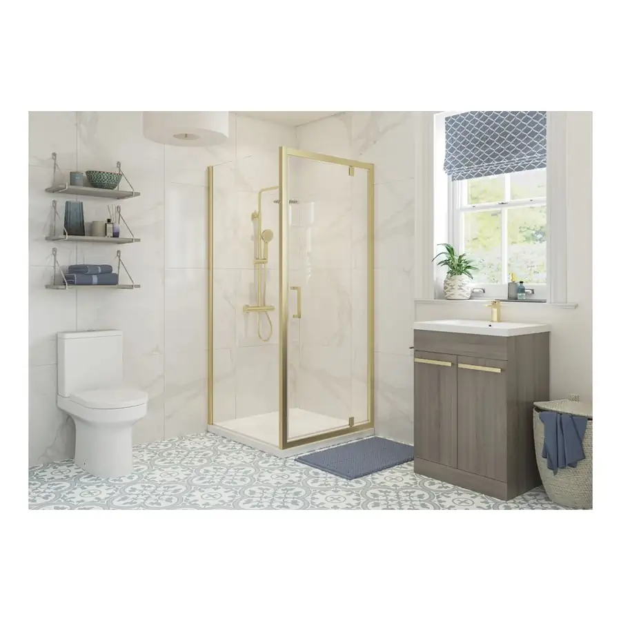 RefleXion Pivot Door DIEP8026 Brushed Brass - Image 2