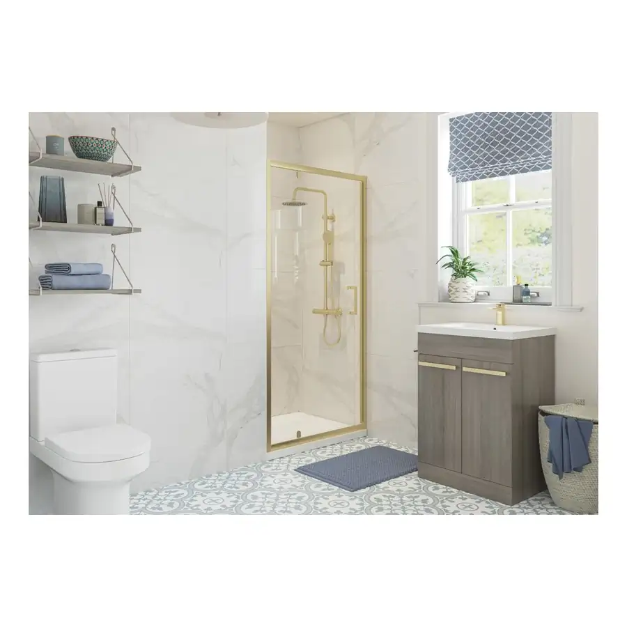 RefleXion Pivot Door DIEP8026 Brushed Brass