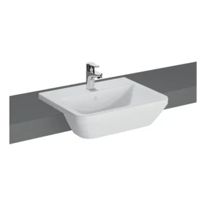 VitrA Semi Recessed Basin VTPB1016 1 Tap Hole Fire Fine Clay