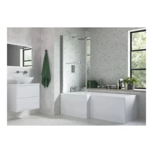 Bathrooms to Love Shower Bath Pack L Shaped Screen White - DIBSHP0006