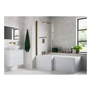 Bathrooms to Love L Shape Shower Bath Pack Brushed Bronze - DIBSHP0266