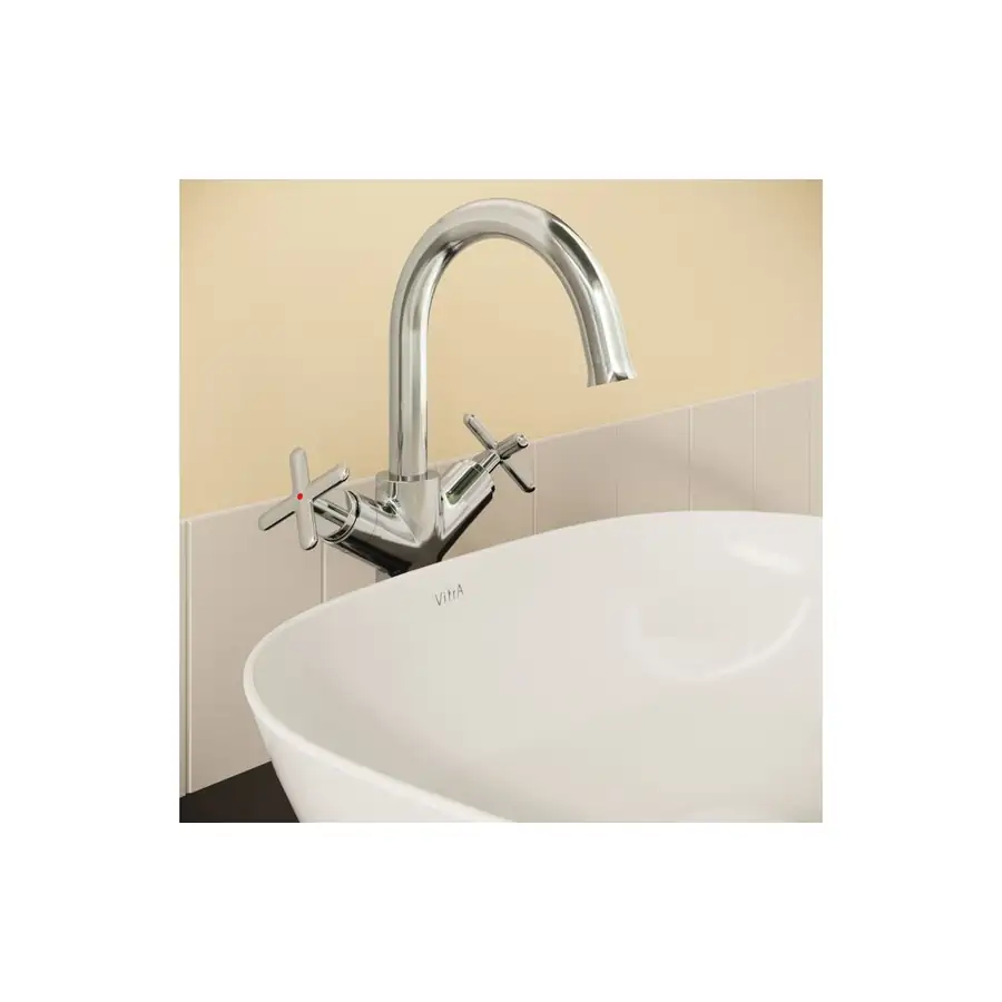 VitrA Classic Chrome Tall Mixer Low Pressure Deck Mounted - VTTS1154 - Image 3