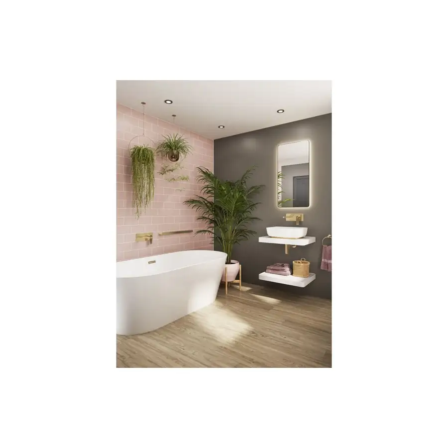 Abode Uno Single Towel Rail ABX1103 Solid Brass Wall Fixings - Image 2