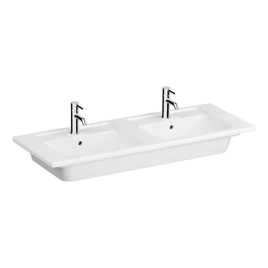 VitrA Vanity Basin VTPB2004 Fire Fine Clay Two Tap Holes
