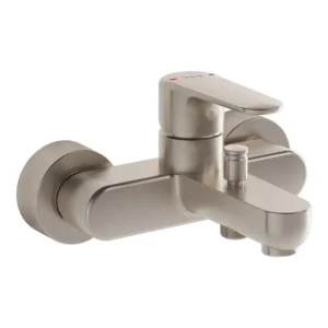 VitrA Root Round Bath Shower Mixer Brushed Nickel VTTB2018