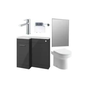 WC Pack DIFTP5388 900mm Pack with Basin Anthracite Gloss (LH)
