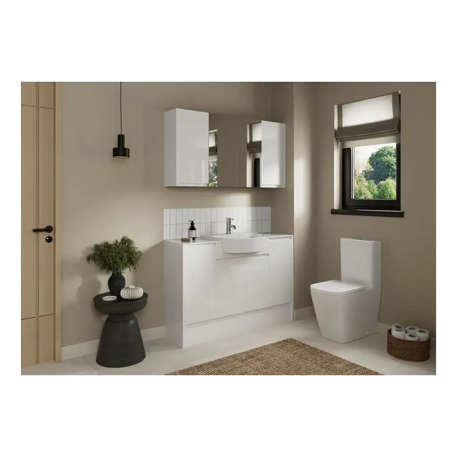 Modish WC Unit DIFTP3414 Slim 600mm White Gloss - Image 2