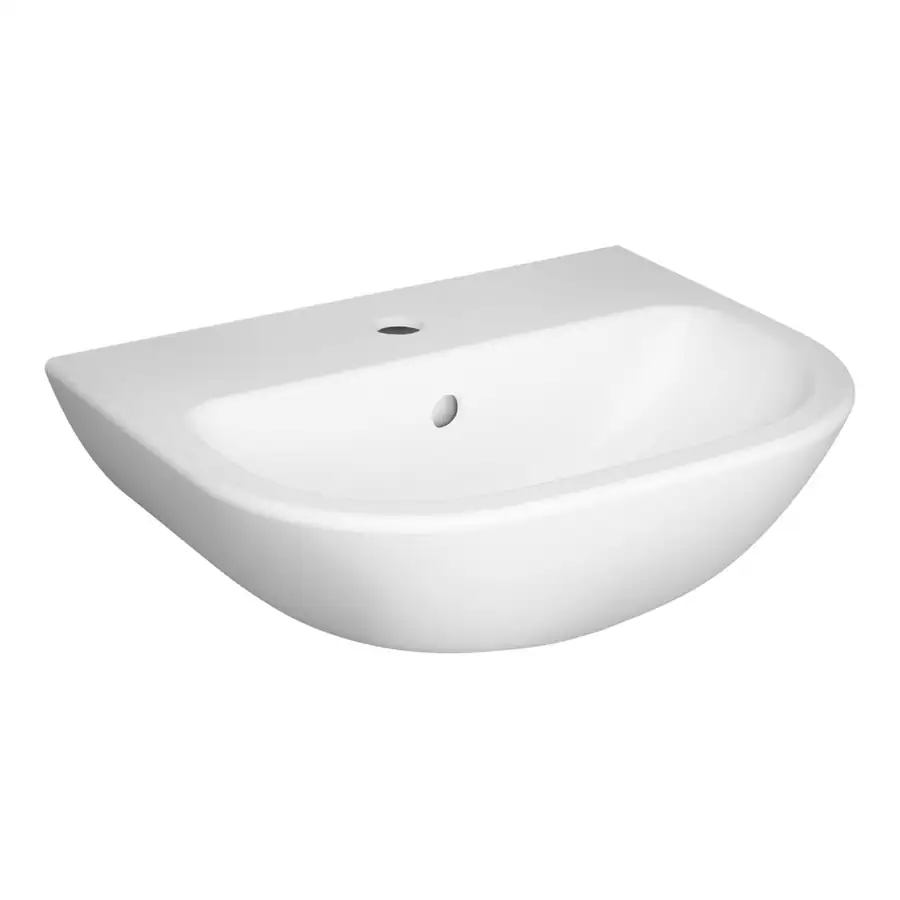 VitrA White Basin VTPB1088 Featuring Two Tap Holes Hygiene Glaze