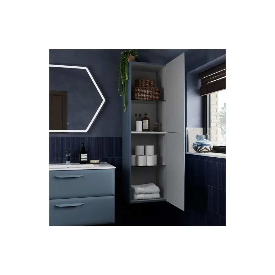 Modish Matt Misty Blue Basin Unit 795mm Two Drawer with Smart Slide - DIFT4034 - Image 3