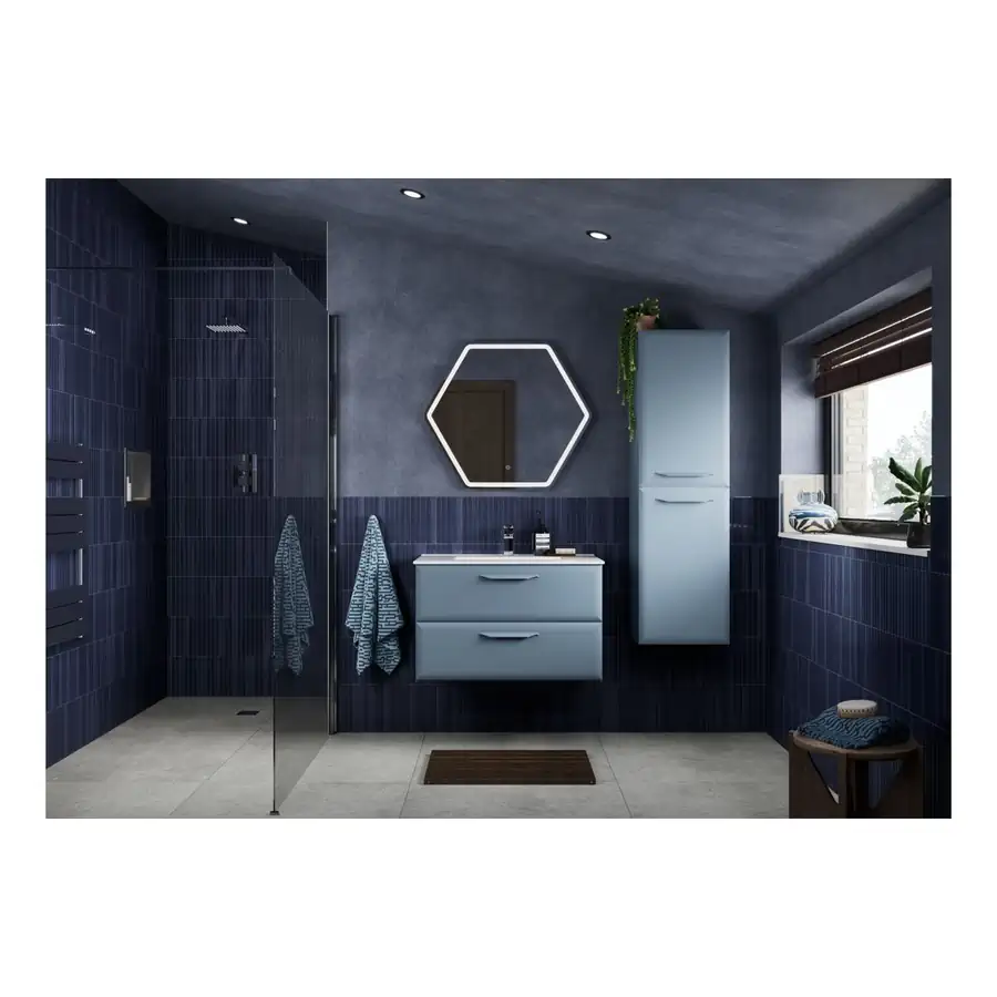 Modish Matt Misty Blue Basin Unit 795mm Two Drawer with Smart Slide - DIFT4034 - Image 2