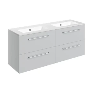 Modish Wall Hung 4 Drawer Basin Unit Grey Gloss DIFTP5494