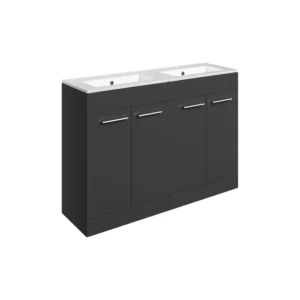 Modish Basin Unit Door Floor Standing Thin Edge Ceramic Anthracite DIFTP5504