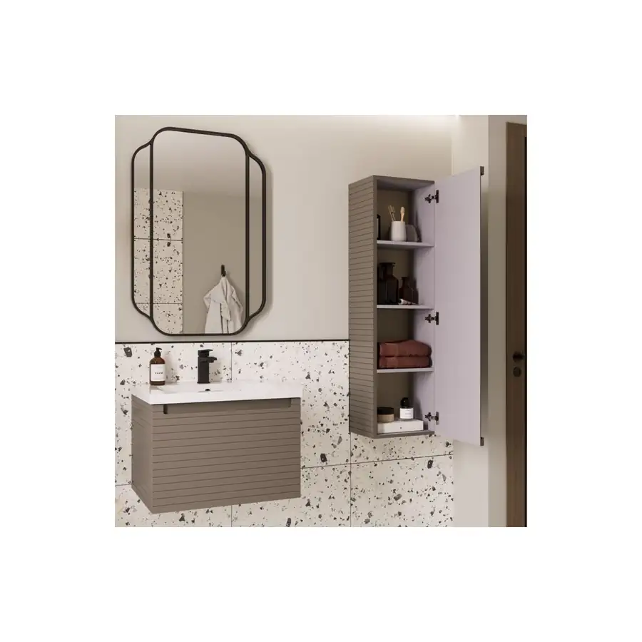 Modish Matt Taupe Wall Hung Basin Unit With 1 Drawer - DIFTP5572 - Image 3
