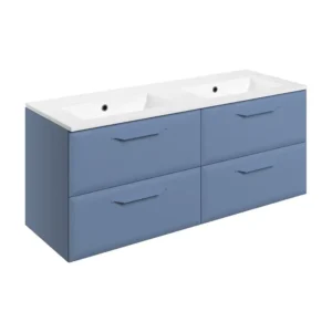 Bathrooms to Love Basin Unit Hung 4 Drawer 1210mm Matte Misty Blue - DIFTP5644
