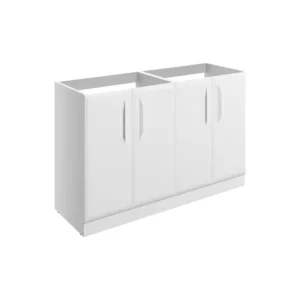 Mika 1200mm Floor Standing 4 Door Basin Unit Matt White DIFTP5666