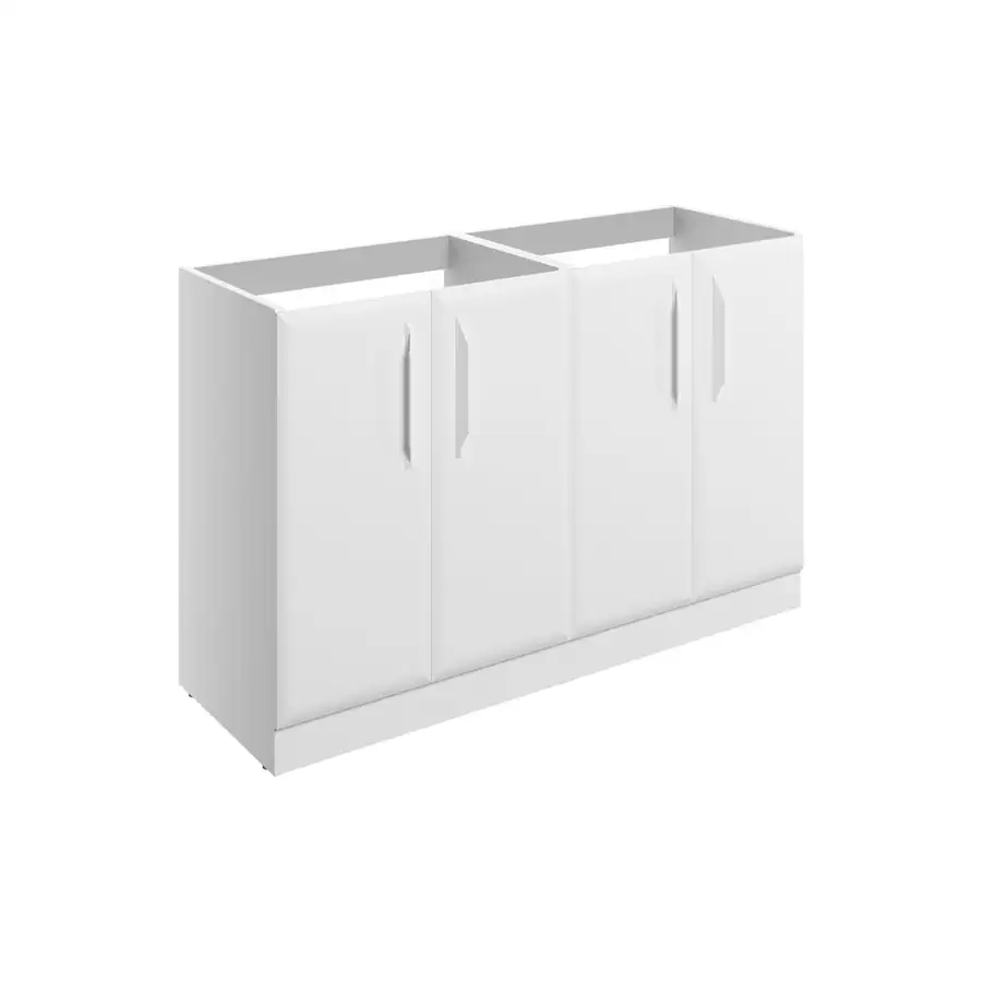 Mika 1200mm Floor Standing 4 Door Basin Unit Matt White DIFTP5666