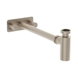 VitrA Brushed Nickel Basin Bottle Trap Isolation Tap Wall-Mounted - VTTW0020