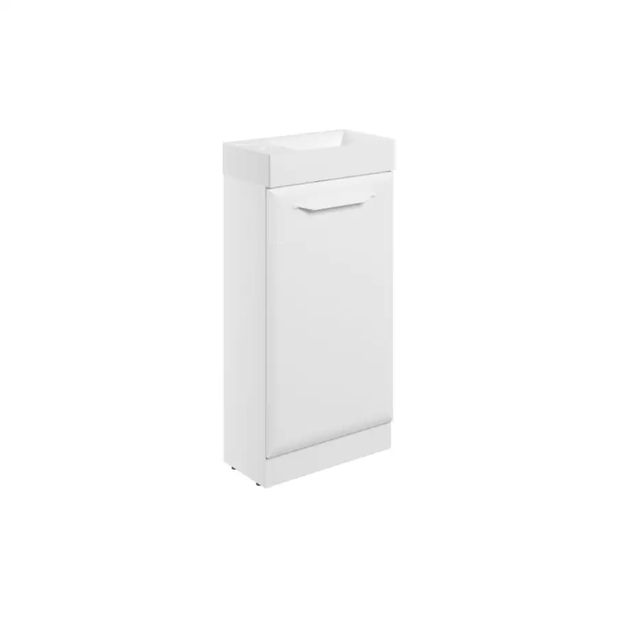 Floor Standing 1 Door Cloakroom Basin Unit Matt White DIFTP5526
