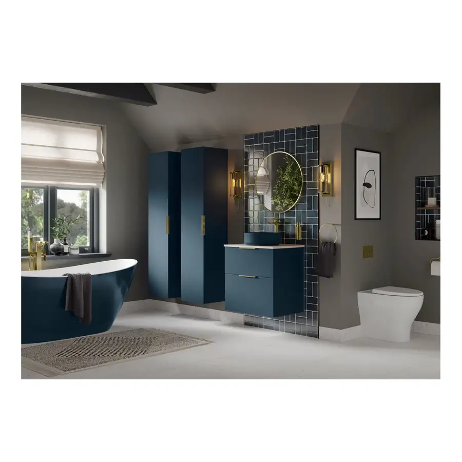 Modish Matt Deep Blue 2 Drawer Basin Unit 610mm - DIFTP2720 - Image 4