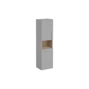 VitrA Root Flat Matt Rock Grey Semi Tall Unit With Two Door and Laundry Basket - VTFT0322