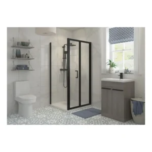 RefleXion Matt Black Side Panel 760mm Toughened Safety Glass - DIED7646