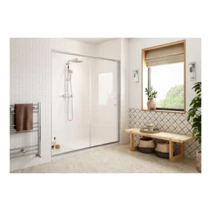 RefleXion Easy-Fit Sliding Door Polished Silver Profile with Quick Rollers - DIES1430