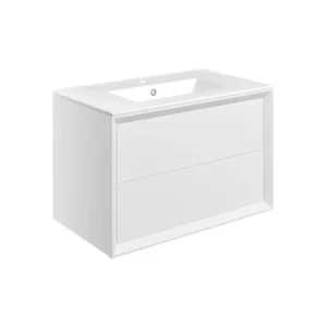 Basin Unit Wall Hung 2 Drawer White