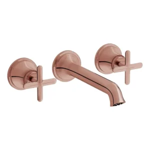 VitrA 3-Hole Wall Basin Mixer Soft Copper Ideal for Small Basin - VTTS3026